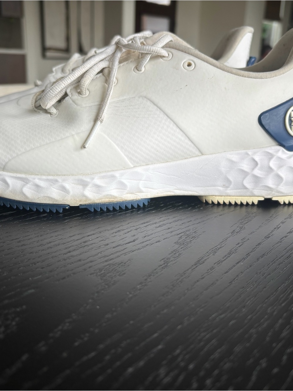 G/FORE White Golf Shoes with Blue Heel